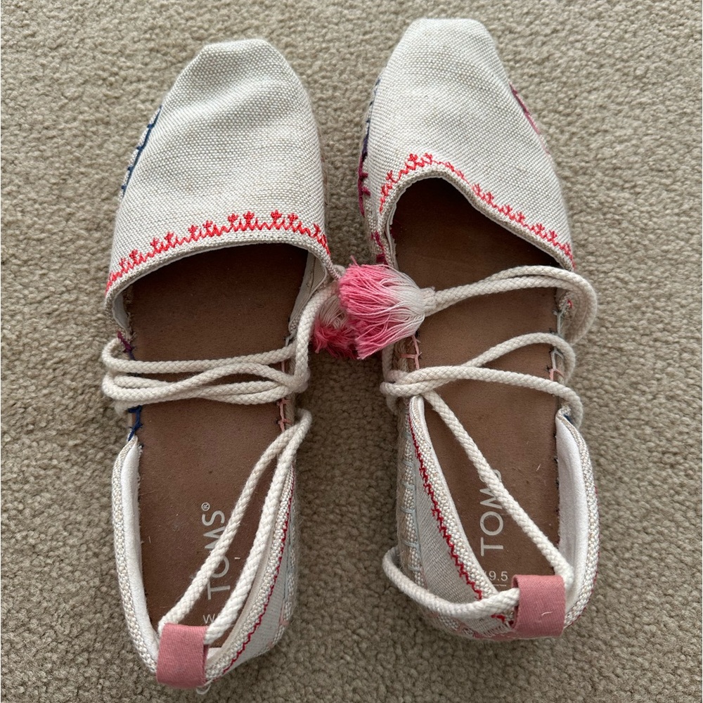 Tom’s multi-colored lace up espadrilles